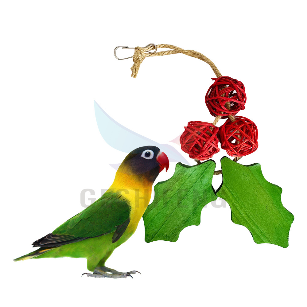 Parrot Toy Colorful Color Set Swing Bridge Wooden Cage Bird Toy