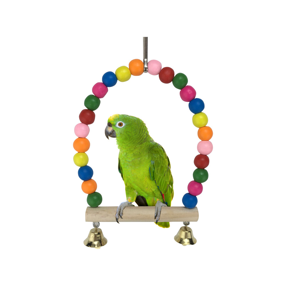 Bird Swing, Cage Hanging Toys Cotton Rope Swing Bite Resistance Perches Toy Parrot Toy