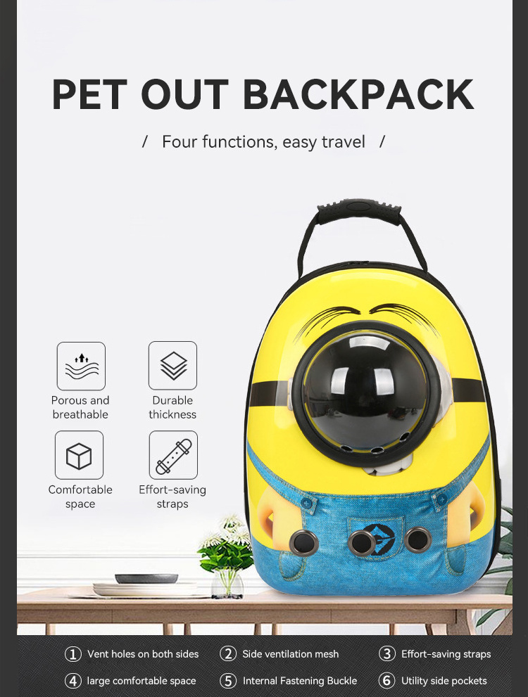 2024 Customized Colorful Bubble Space Capsule Pet Cat Carrying Carrier Backpack Pet Travel Carrier Bag