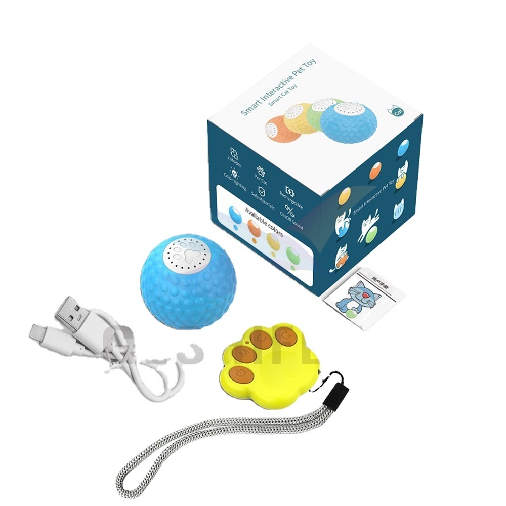 Rechargeable Fun Interactive Dog Toy Ball Led Flash Light Motion Activated Automatic Rolling Ball Dog Cat Toys