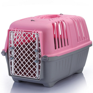 Portable Airline Approved Wire Door Plastic Pet Cat Puppy Dog Travel Carrier Cage Crate Kennel