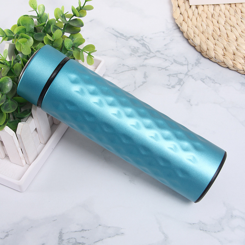 GT 500ml Shiny Color Diamond Shaped Rhomboid Tea Infuser Inside Double Wall 18 8 Stainless Steel Insulated Water Bottle