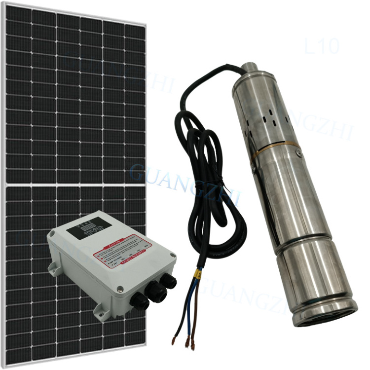 24V 48V 72V DC Water Submersible Soler Pompe 100m Head  Solaire 1hp Solar Pump  for Agricultural