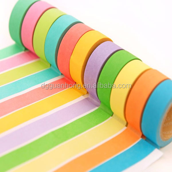 wholesale custom painting use  cinta papel washi waterproof clean removal white colorful  masking tape