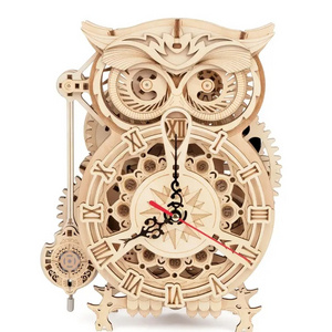 3D Wooden Puzzle Owl Clock Model Kit Desk Clock Home Decor Unique Gift On Birthday Christmas Day ornament