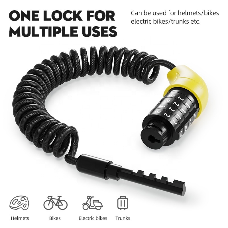 Security 150cm Steel Helmet Motorcycle Thin Cable Lock Portable Number Combination Bike Lock Wire Cable Bicycle lock