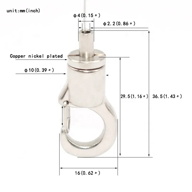 Factory wholesale adjustable steel wire rope Snap Hook Cable Gripper with Safety Latch for safety