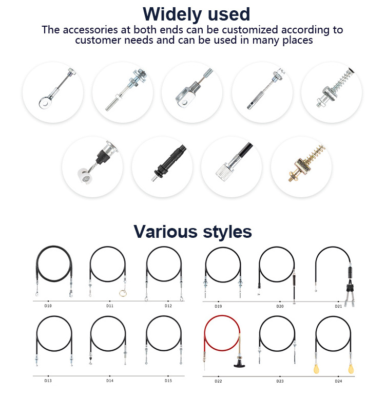 Factory Custom Control Cable Car Auto Brake Cable Gear Shift Cable For Door Latch Lock Assembly Fittings