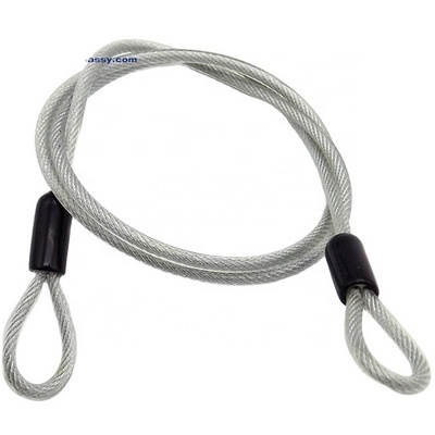 Manufacturer Direct Custom Outdoor Travel Security Cable PVC Coated Flexible Steel Safety Cable Wire Rope Lock With Double Loop