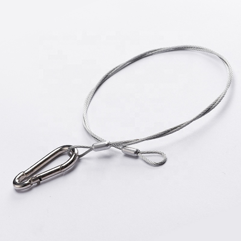 Guofeng OEM Stainless Steel Wire Rope Terminal Suspension Hanging Wire Hanger Light Ceiling Steel Wire Rope With Loop Ends