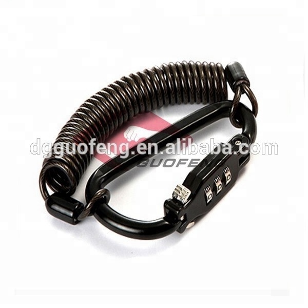 Custom high Tension Combinational Stainless Steel Spring Cable Lock with Keys for Laptop Notebook Lock