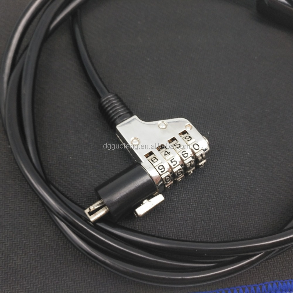 Factory Wholesale Patent Notebook Computer Lock With Key, PC Chain Cable Laptop Security Wire Lock With Combination