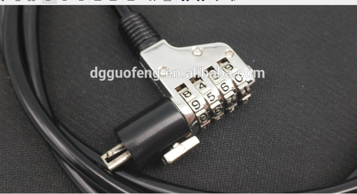 Factory Wholesale Patent Notebook Computer Lock With Key, PC Chain Cable Laptop Security Wire Lock With Combination