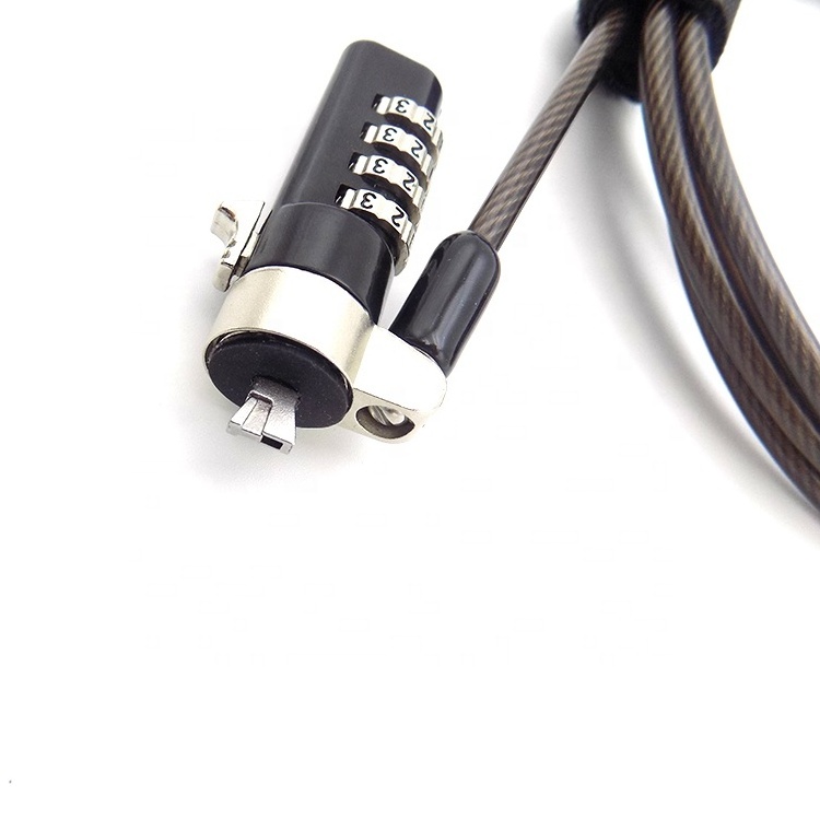 PVC Coated  Stainless Wire Cable  NobleWedge Lock For Laptop Against Theft Laptop Lock