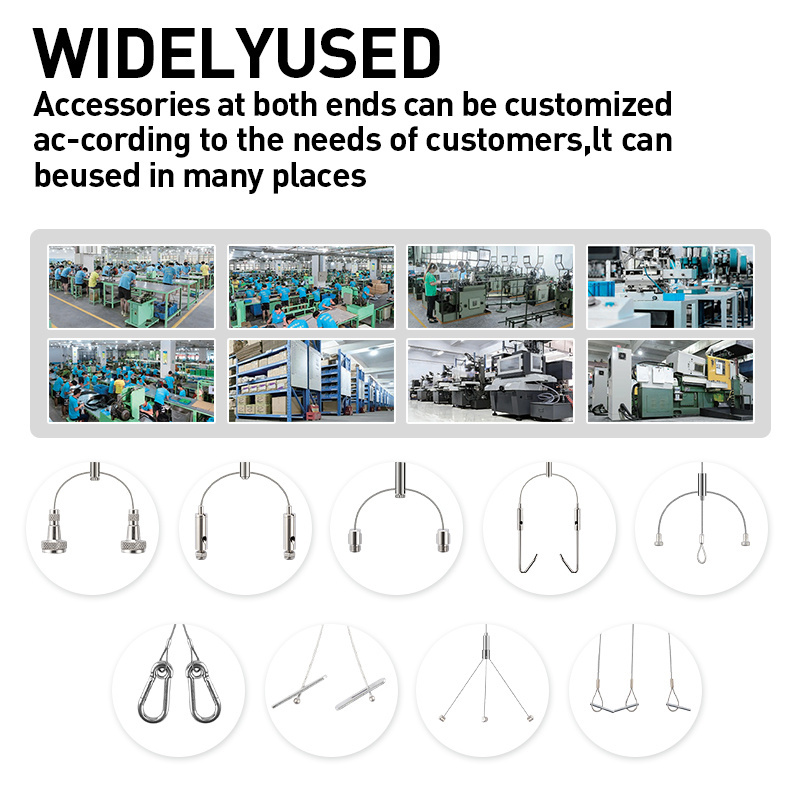 Wholesale Custom Drop Ceiling Hanging Cable Adjustable Galvanized /304/316 Stainless Steel Cable Hanging Kit