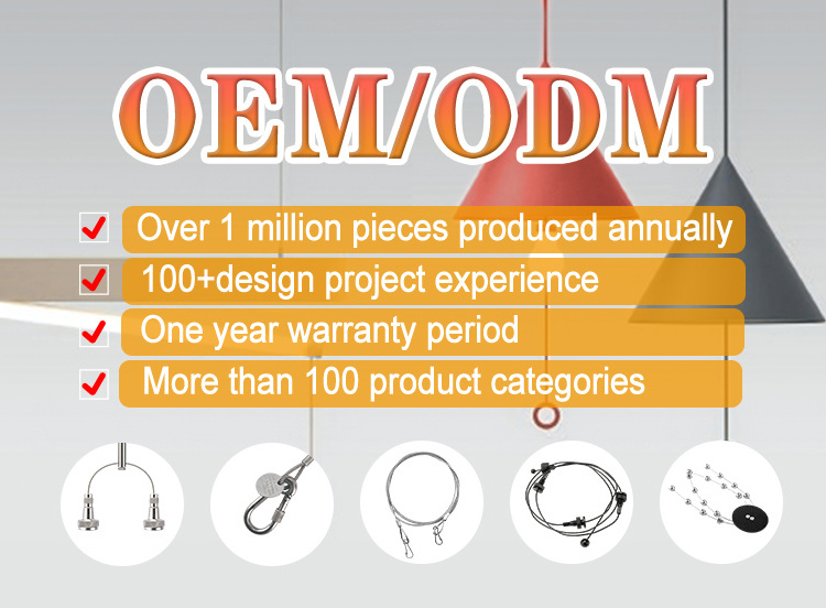 Two Way Use Brass Wire Mounting Kit For Light Suspension System Two-way Screwed Luminaire Wire Hanging Kit