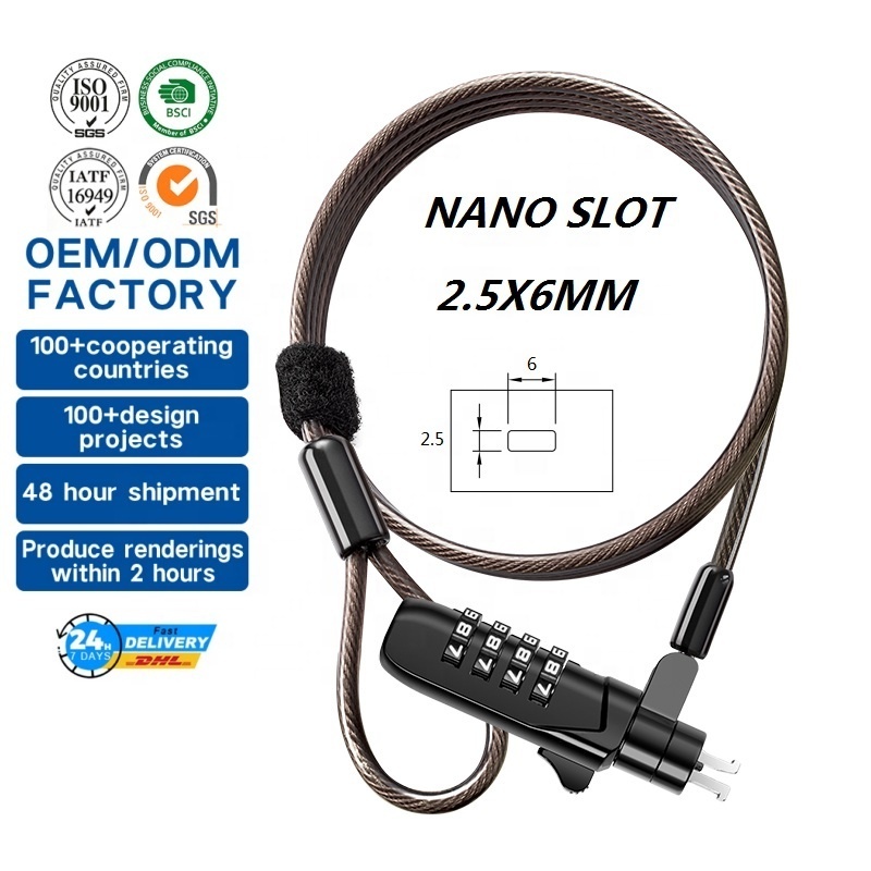 High quality master key lock N17 Dell Cable for Laptops with Wedge  Slot Combination Lock for safety