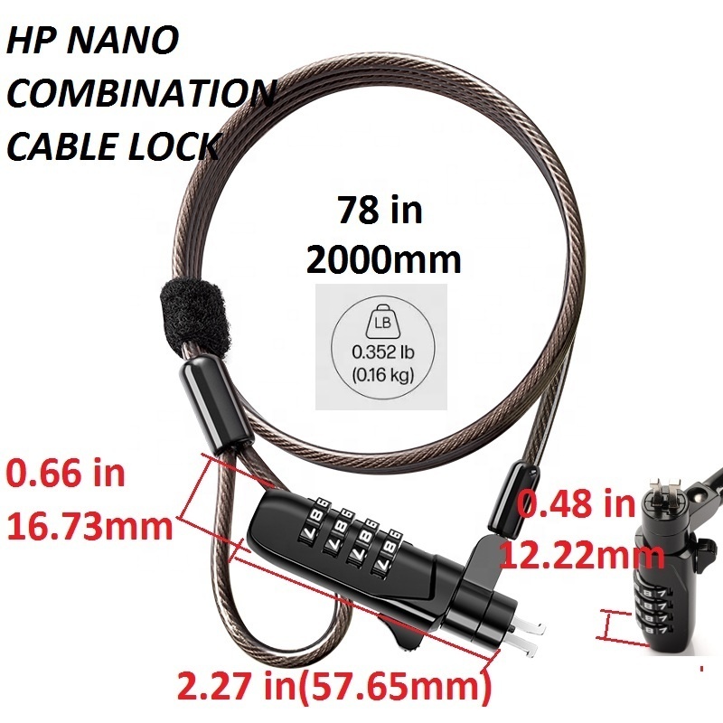 High quality master key lock N17 Dell Cable for Laptops with Wedge  Slot Combination Lock for safety