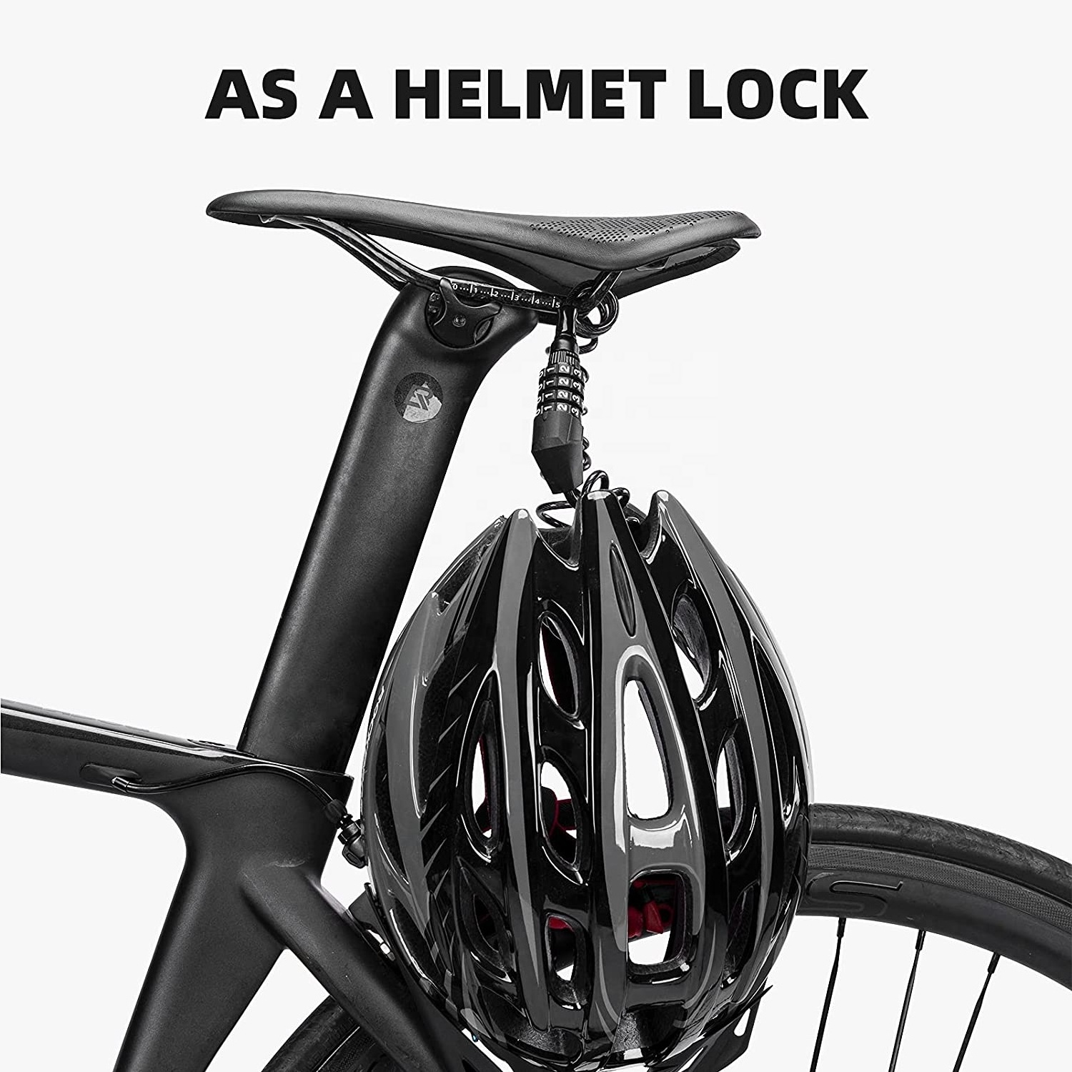 High security black combination Small Bicycle Lock Resettable Bike Wheel Lock for safety