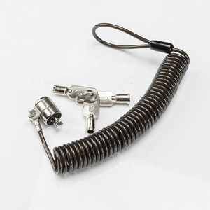 New design black steel wire rope with PVC slim Nano master Keyed type Laptop Lock for safety