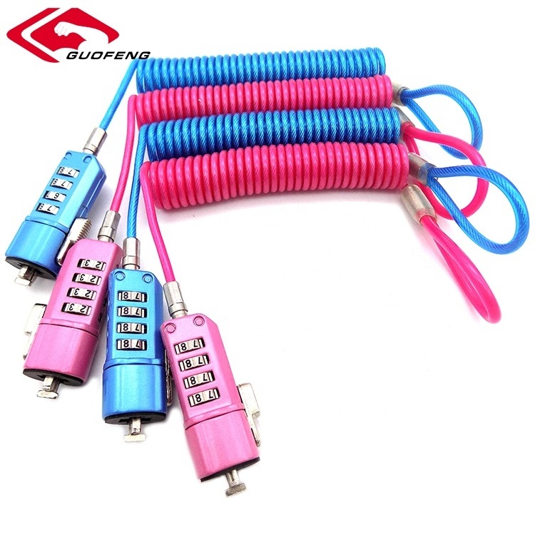 Colorful Factory Wholesale Spring Cable Combination Digits USB  Laptop Lock