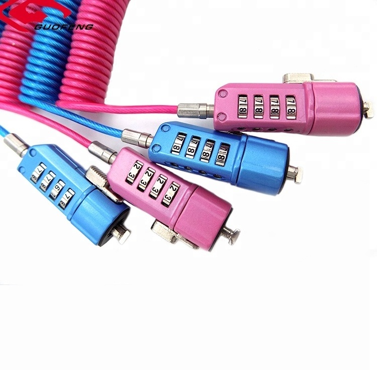 Colorful Factory Wholesale Spring Cable Combination Digits USB  Laptop Lock