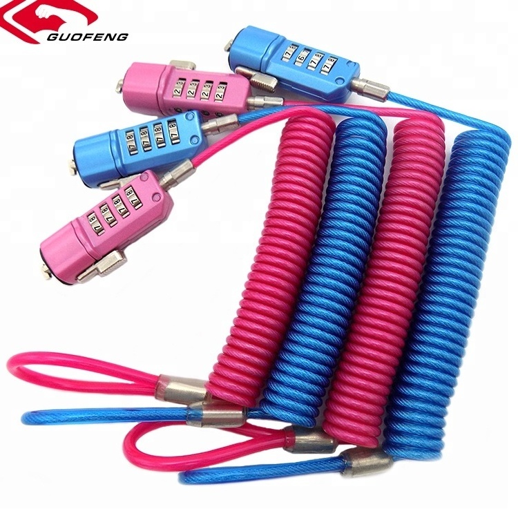 Colorful Factory Wholesale Spring Cable Combination Digits USB  Laptop Lock