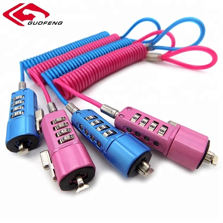 Colorful Factory Wholesale Spring Cable Combination Digits USB  Laptop Lock