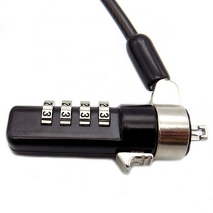 Factory Supplier Black Smart 4 Digital Cable Lock Laptop Lock for safety