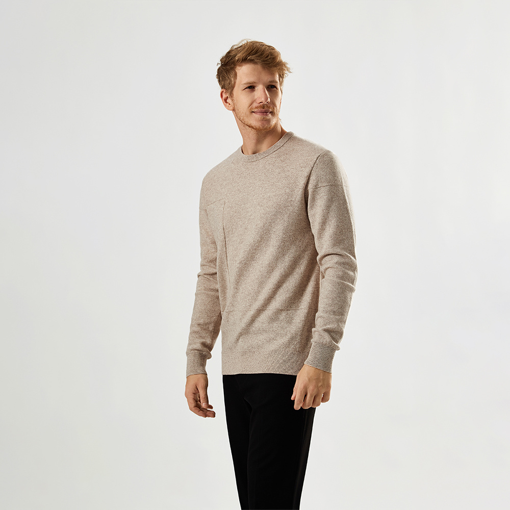 New Product Crew Neck 100% Merino Wool Knitted Designer Men's Sweaters Pullover Pure Wool Sweater