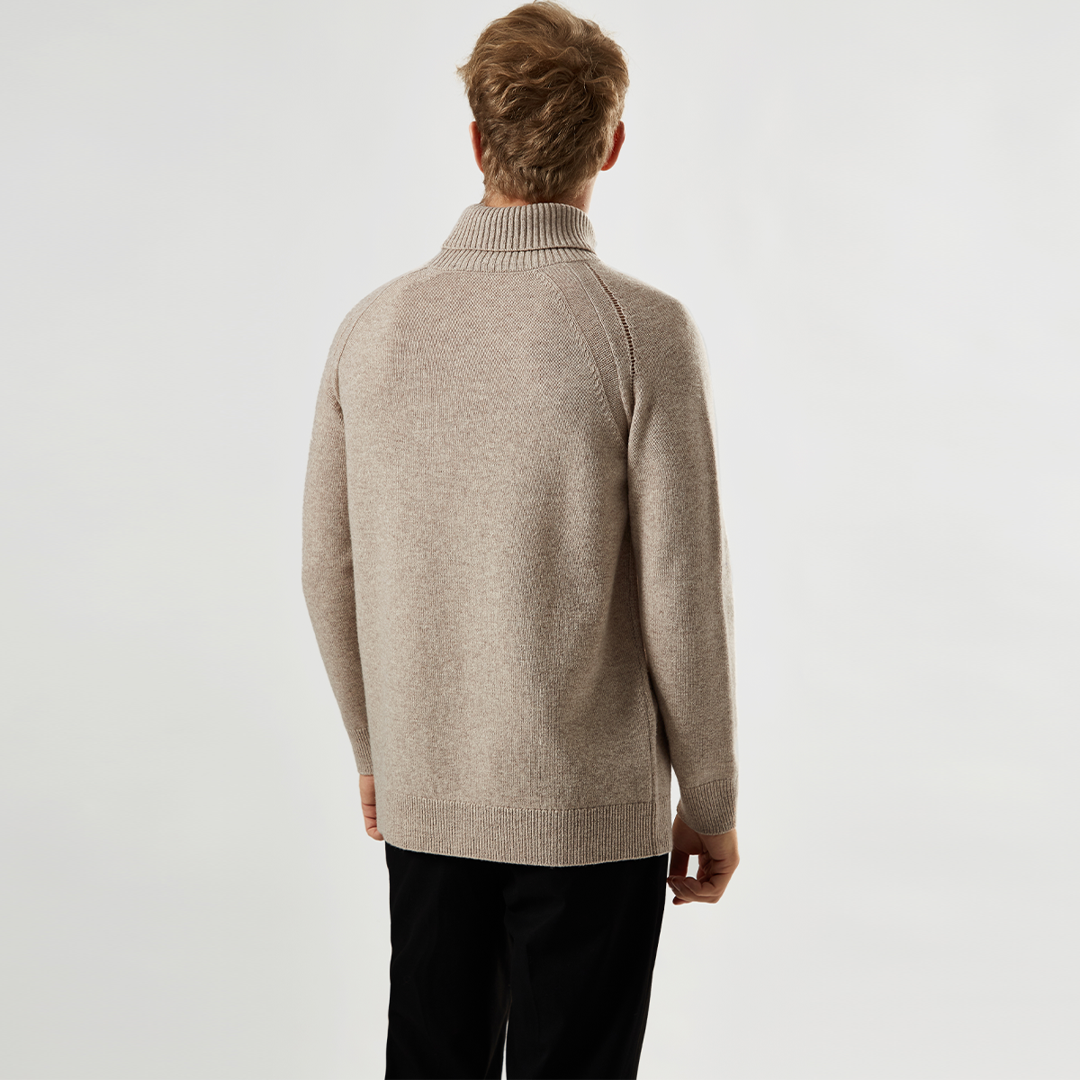 Winter Men Ribbed Turtleneck Sweater Long Sleeve Inner wear Raglan Sleeve Mens Cashmere Sweater