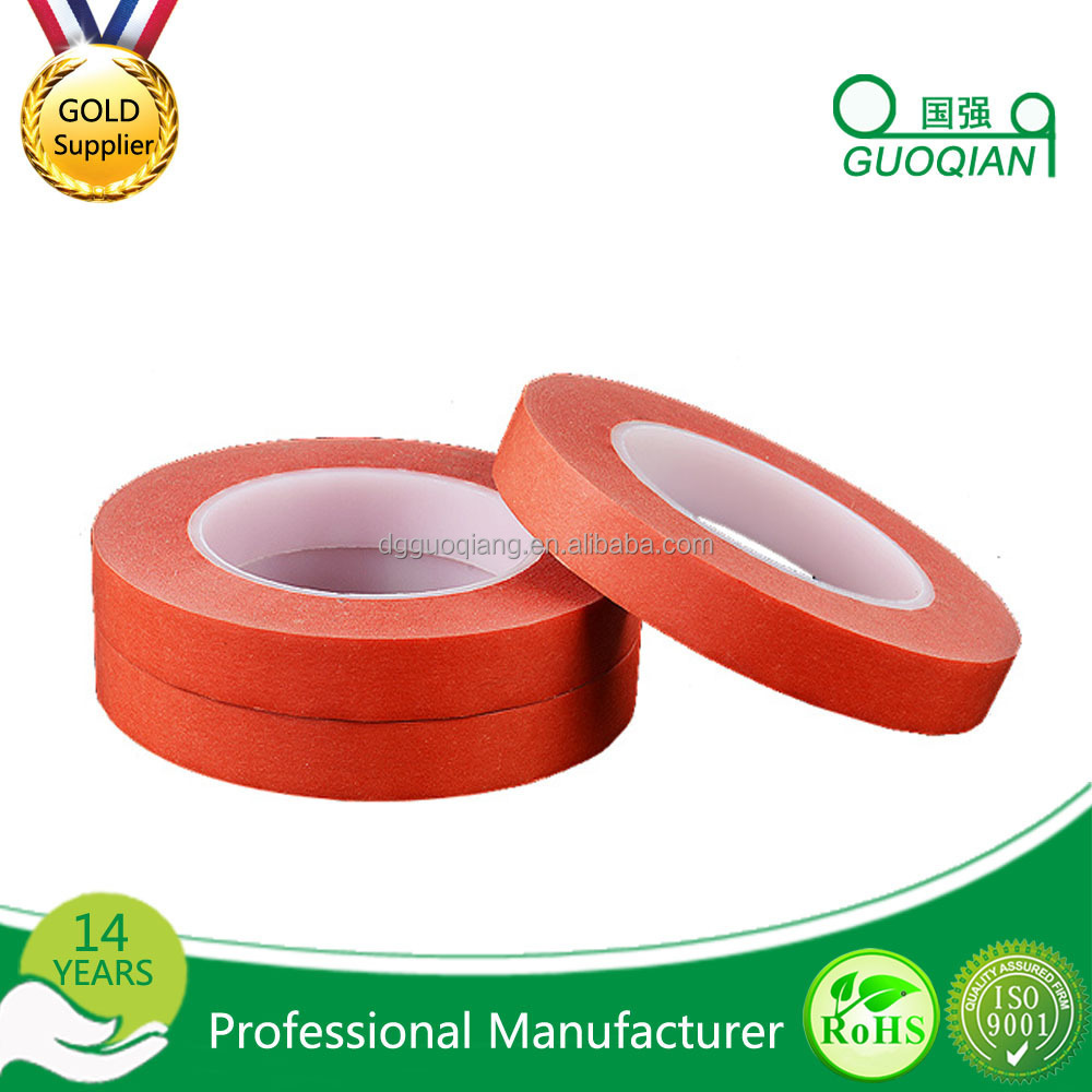 Automotive Masking Tape Red Color Textured Crepe Paper Paint Masking Tape