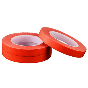 Automotive Masking Tape Red Color Textured Crepe Paper Paint Masking Tape