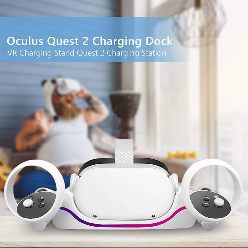 Charging Dock Wall Mount Charger Station Stand with Charging Port for Oculus Quest 2