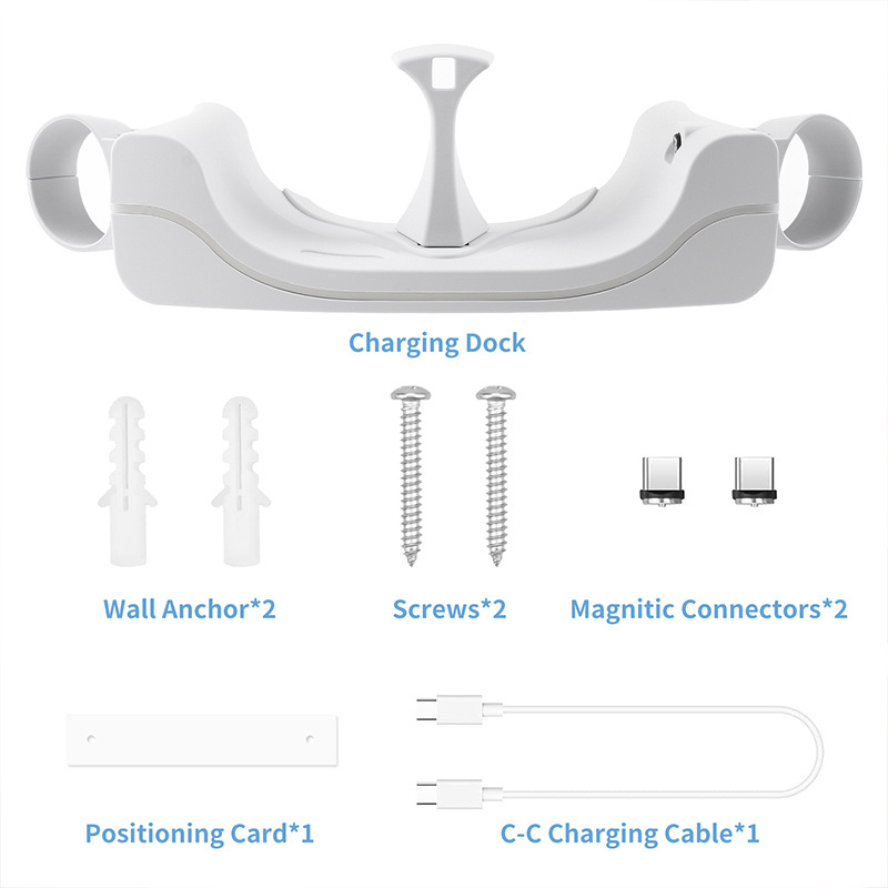 Charging Dock Wall Mount Charger Station Stand with Charging Port for Oculus Quest 2