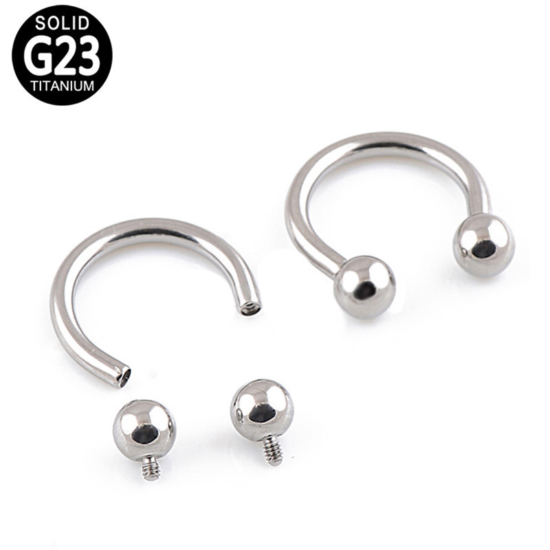 Factory Wholesale Titanium Barbells Horseshoe Labret Helix Jewelry Body Piercing Internally Externally Threaded Earring