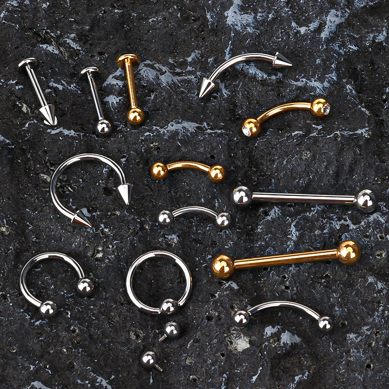 Factory Wholesale Titanium Barbells Horseshoe Labret Helix Jewelry Body Piercing Internally Externally Threaded Earring