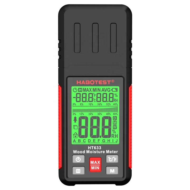 OEM ODM  Multi-function Wood Moisture Tester with Content Pins  Fall Proof Dust Proof and Water Proof for Wood Moisture Testing