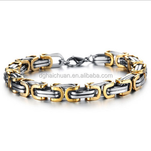 Best selling products 316l stainless steel Byzantine chain bracelet jewelry