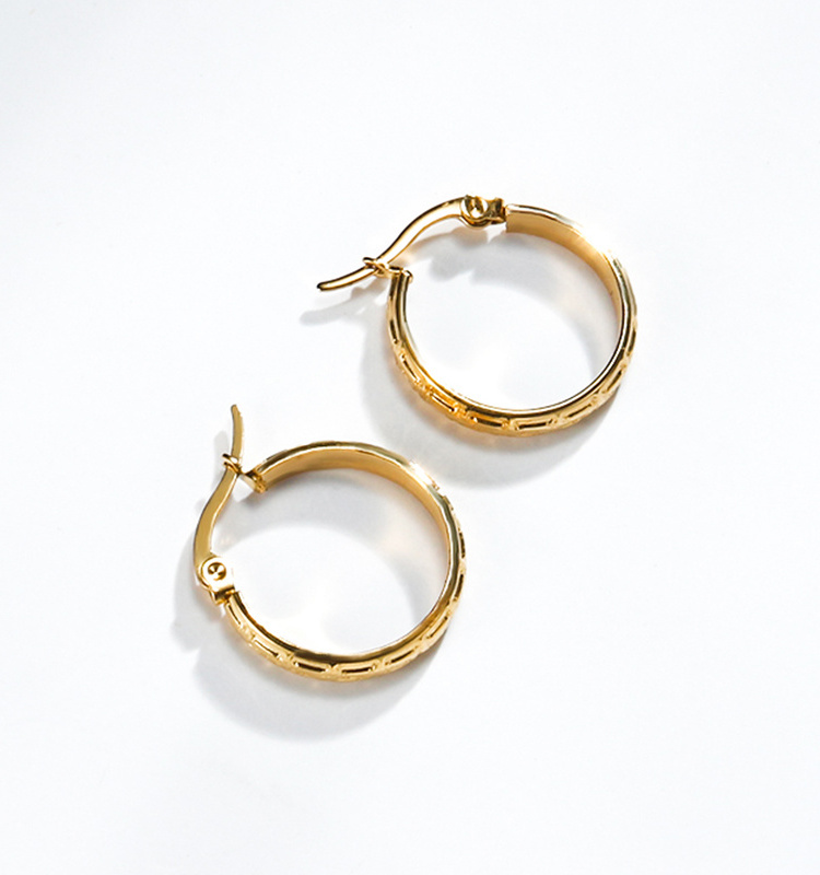 China Manufacturer Supplier Wholesale Fashion Gold Plated Stainless Steel Designer Earring Jewelry