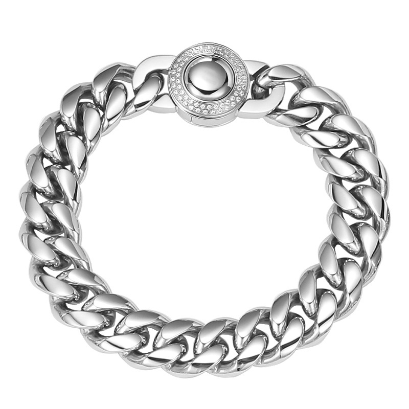 2023 OUMI Cuban Chain Bracelet Jewelry Stainless steel Icy Diamond CZ Clasp cuban link Bracelet Jewelry