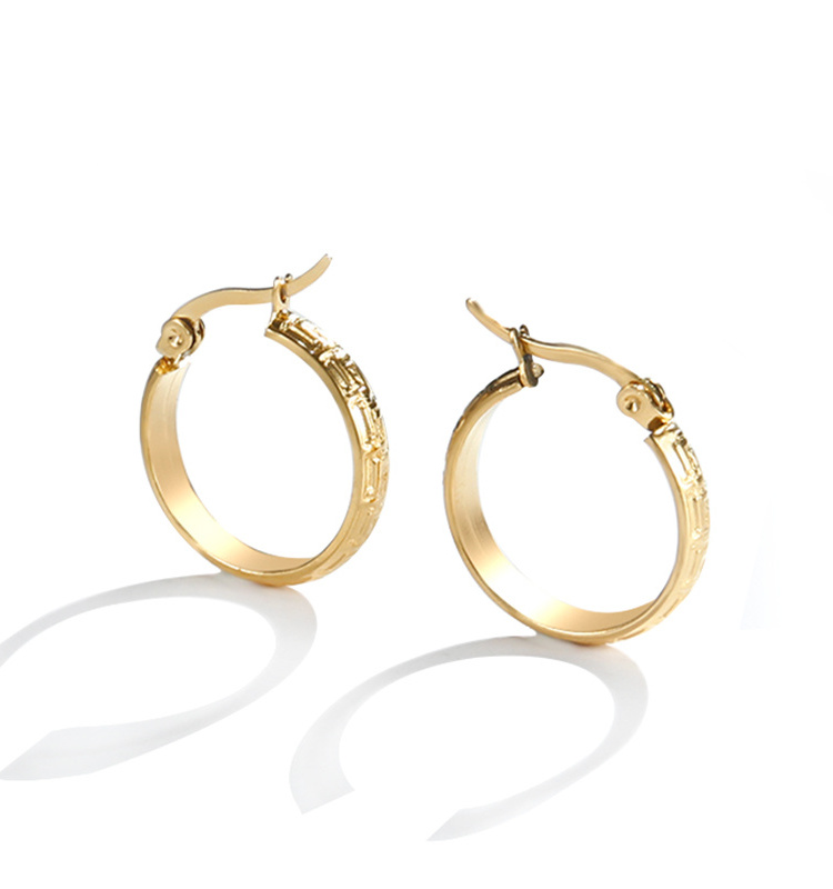 China Manufacturer Supplier Wholesale Fashion Gold Plated Stainless Steel Designer Earring Jewelry