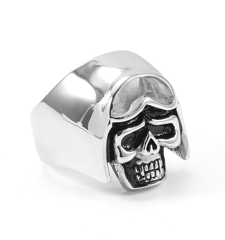 2023 Wholesale Fashion Stainless Steel Hiphop Punk Skull Rings