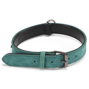 Adjustable Super Fiber PU Leather Dog Collar Solid Color with Breakaway Feature Cheap Wholesale Manufacturer Anti-Lost Accessory