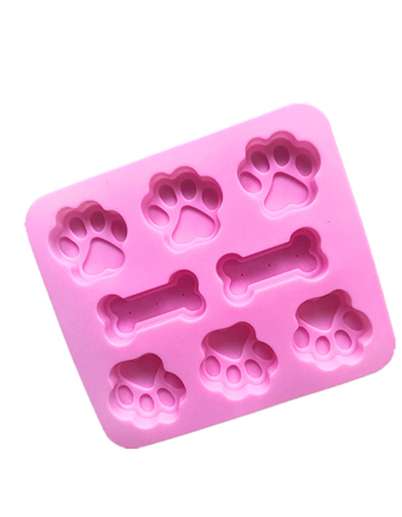 8 Cavity Cute Cat Dog  Paw Bone Shaped Silicone Molds Cute Animal Paw Chocolate Cookie Candy Molds moldes de chocolate