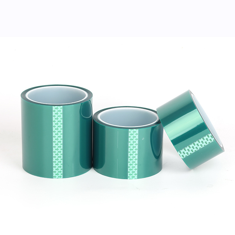 High Temperature PET Film Adhesive Silica Gel Belt PET Green High Temperature Tape The Company Wholesale Green Silicone Masking