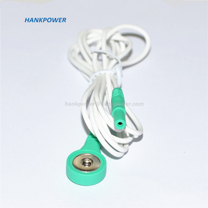 Flexible TPE PVC ECG Electrode Cable Wire 4.0MM Snap Button ECG Snap to DIN 1.5MM Lead wire