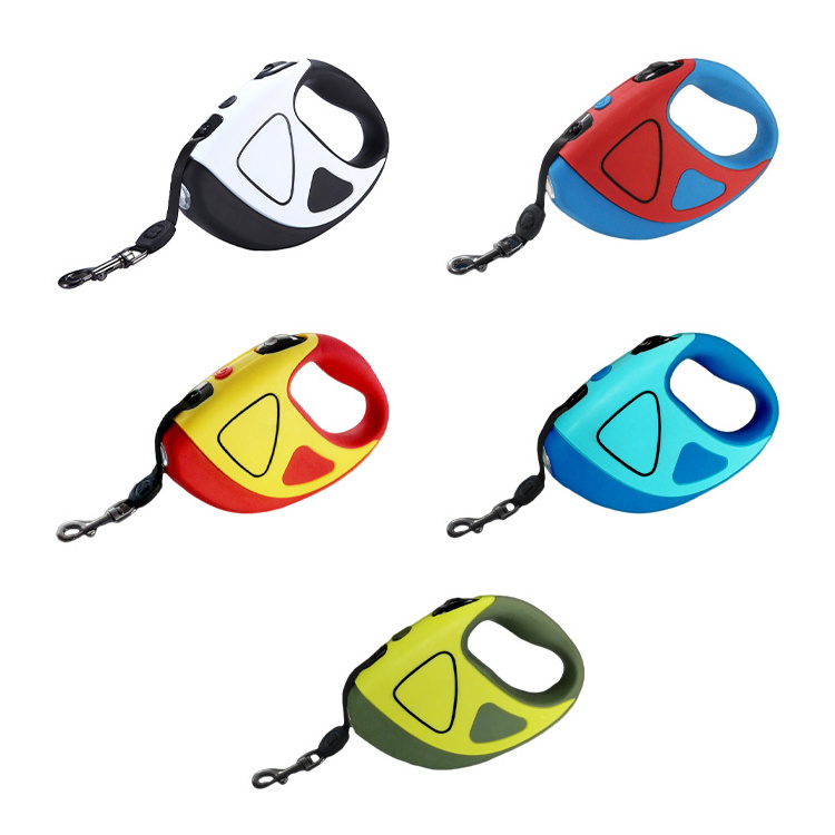 Wholesale Retractable Dog Leash with Bright LED Flashlight Dog Safety Walking Leashes for Small Medium Large Dogs