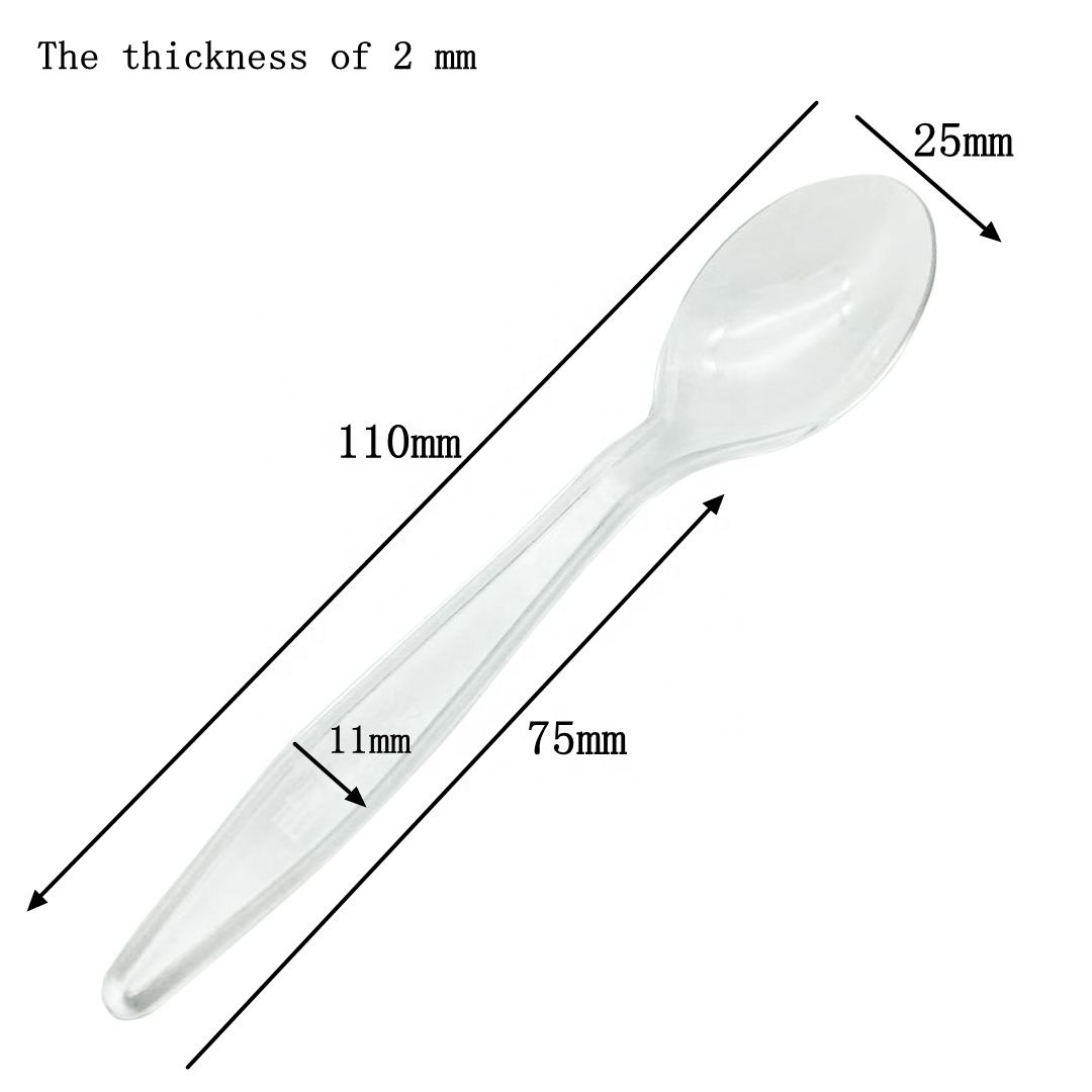 Disposable clear plastic spoon, pointy scoop for ice cream, shaved ice scoop for crystal scoop