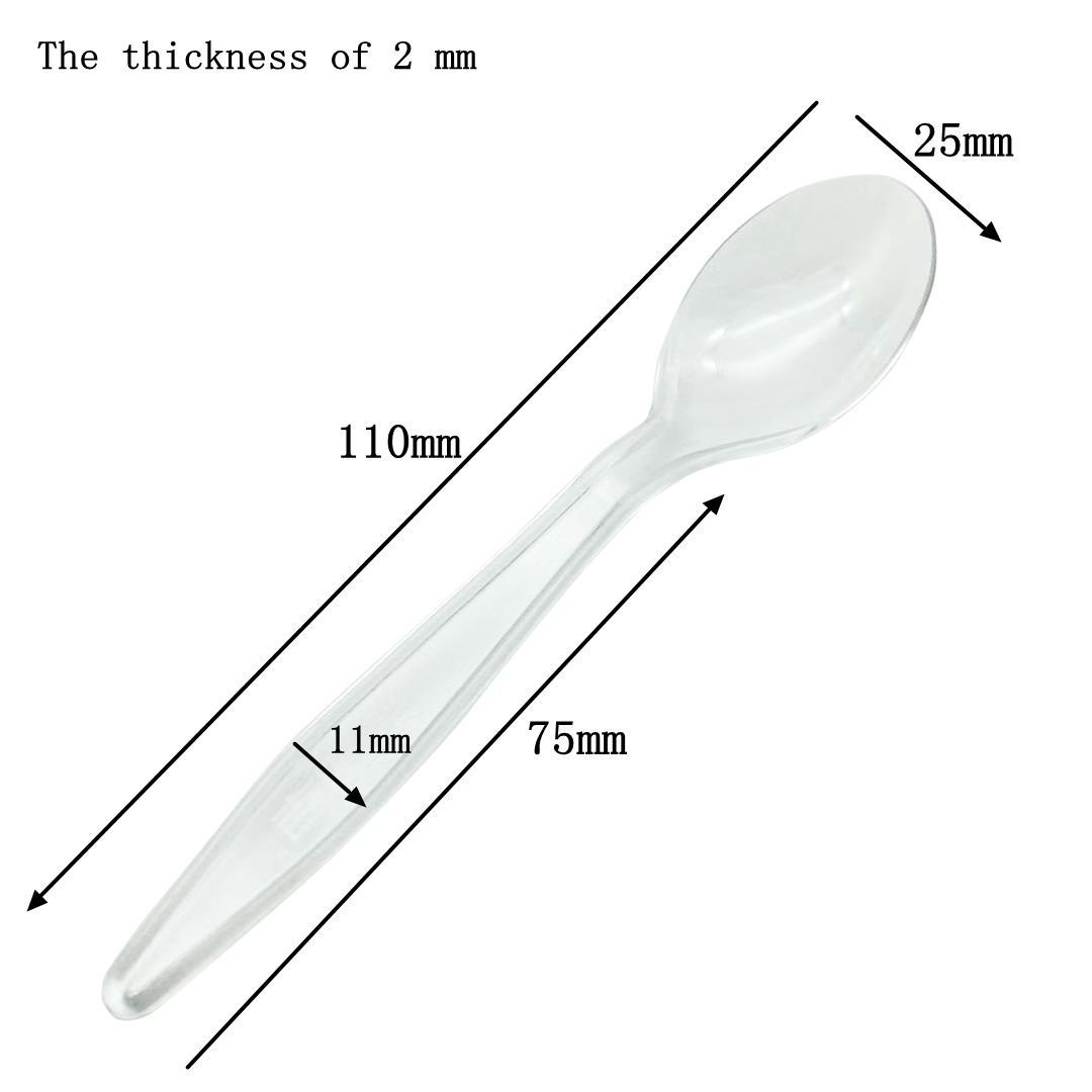 Disposable clear plastic spoon, pointy scoop for ice cream, shaved ice scoop for crystal scoop